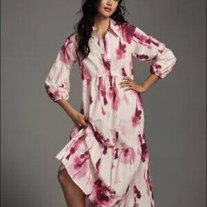 Anthropologie Maeve The Bettina Tiered Shirt Dress Womens Size XL